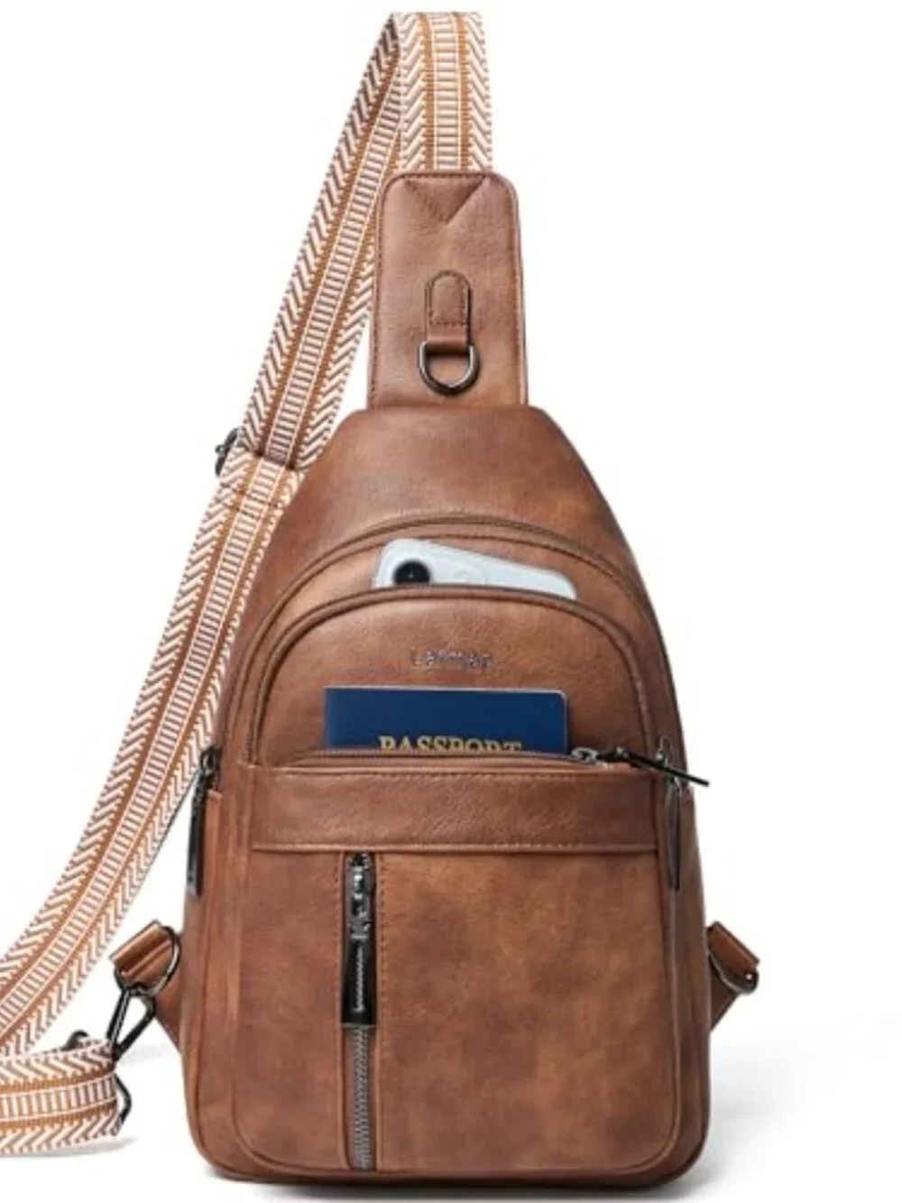 7L Sling Bag Crossbody Fanny Pack PU Leather Travel Shoulder Belt Bag